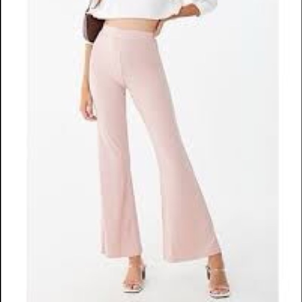 Ribbed taupe flared taupe pants (NEVER WORN)